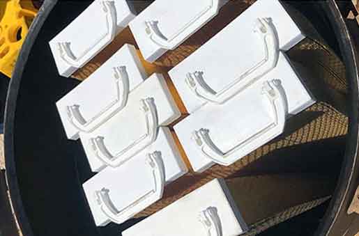 Invicta cartridges inside a filter vessel during installation — gas processing amine filtration